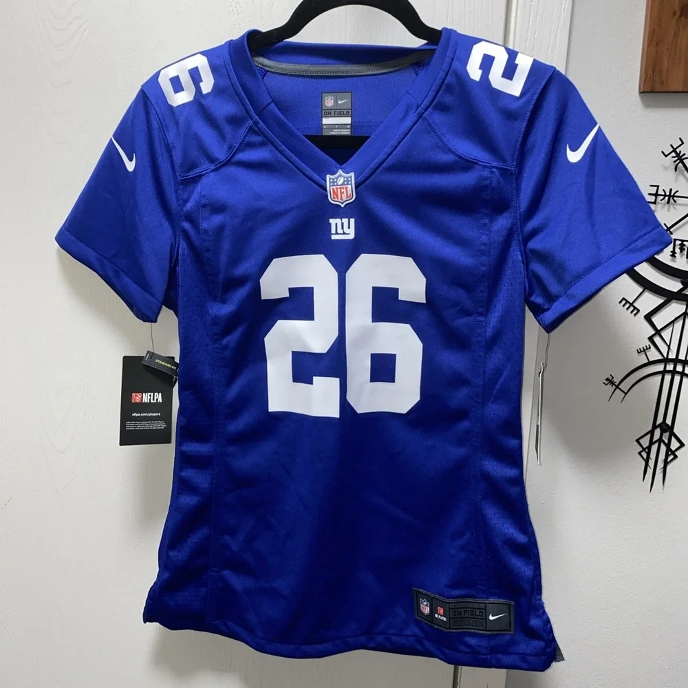 Nwt New York Giants NFL Football Jersey Women's Nike Small 26 Barkley On Field